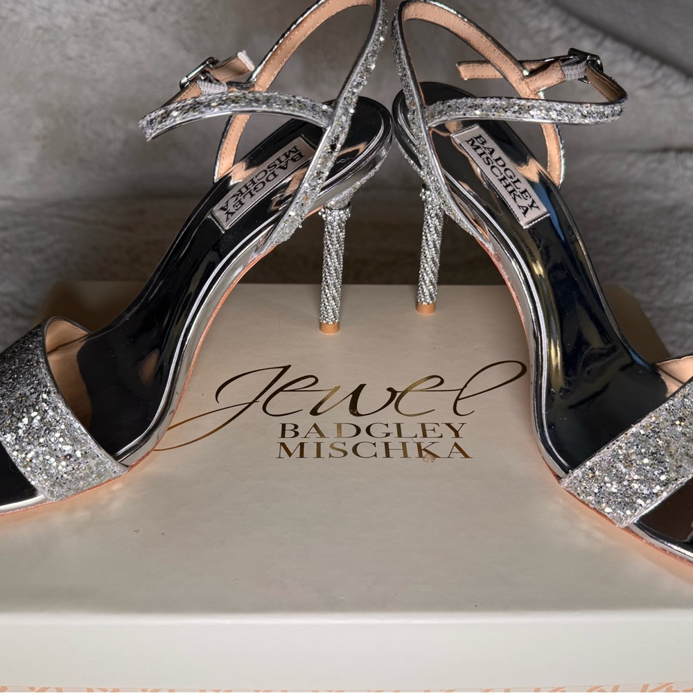 Badgley Mischka Glittering Silver Heels